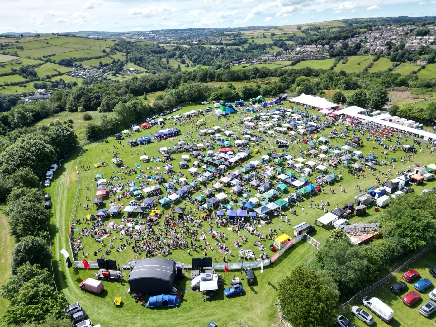 Aerial view of Brodstock music festival